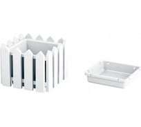 Квадратное кашпо ELLASTIK-PLAST Лардо малое, 195x195x156 мм, белое KASHKVADRSLARDБЕЛ