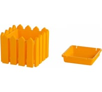 Квадратное кашпо ELLASTIK-PLAST Лардо малое, 195x195x156 мм, желтое M-KASHKVADRSLARDЖЕЛ
