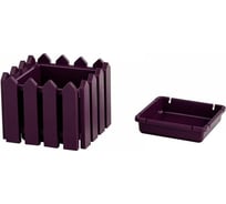 Квадратное кашпо ELLASTIK-PLAST Лардо малое, 195x195x156 мм, лиловое M-KASHKVADRSLARDЛИЛ