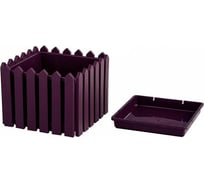 Квадратное кашпо ELLASTIK-PLAST Лардо среднее, 283x283x218 мм, лиловое KASHKVADRMLARDЛИЛ