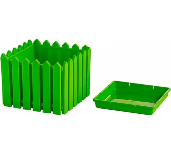 Квадратное кашпо ELLASTIK-PLAST Лардо среднее, 283x283x218 мм, салатовое KASHKVADRMLARDСАЛ