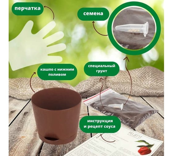 Набор для выращивания растений Plant Republic Перец острый Тринидад 7 Пот Джона pr-006