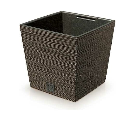 Кашпо Prosperplast DFS240W4625W FURU SQUARE LOW ECO WOOD 240х240х235 мм, кофе 067392 1
