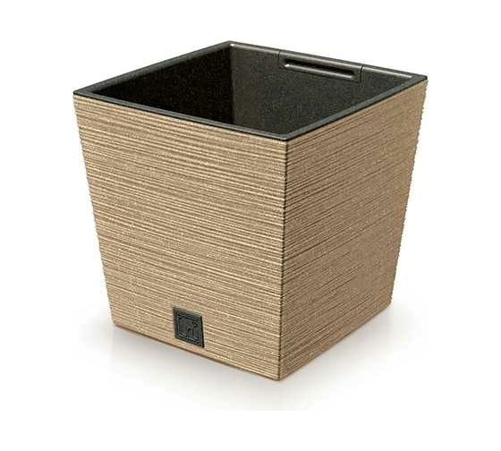 Кашпо Prosperplast DFS240W4665W FURU SQUARE LOW ECO WOOD 240х240х235 мм, коричневое 067390 1