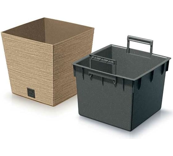 Кашпо Prosperplast DFS300W4665W FURU SQUARE LOW ECO WOOD 29.5х29.5х29 см, коричневое 067397