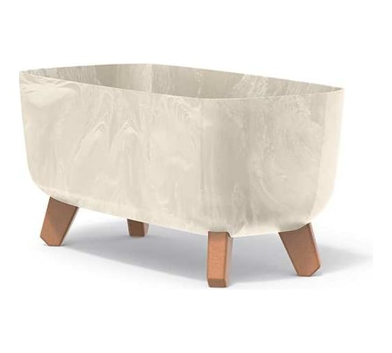 Кашпо на ножках Prosperplast DGCL400E CY700 GRACIA CASE BETON EFFECT 390х195х187 мм, кремовое 067372