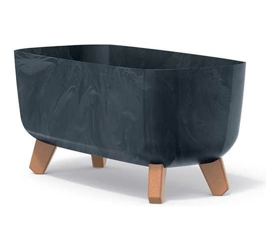 Кашпо на ножках Prosperplast DGCL400ES433 GRACIA CASE BETON EFFECT 390х195х187 мм, антрацит 067374 1