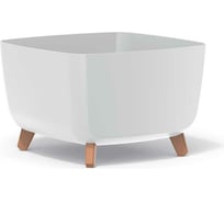 Кашпо на ножках Prosperplast DGQL400 S449 GRACIA SQUARE 39х39х27 см, белое 067337