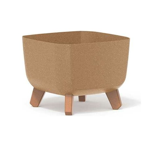 Кашпо на ножках Prosperplast DGQL240W 4665W GRACIA SQUARE ECO WOOD 240х240х187 мм, коричневое 067350 1