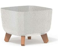 Кашпо на ножках Prosperplast DGQL240WS449W GRACIA SQUARE ECO WOOD 240х240х187 мм, белое 067349