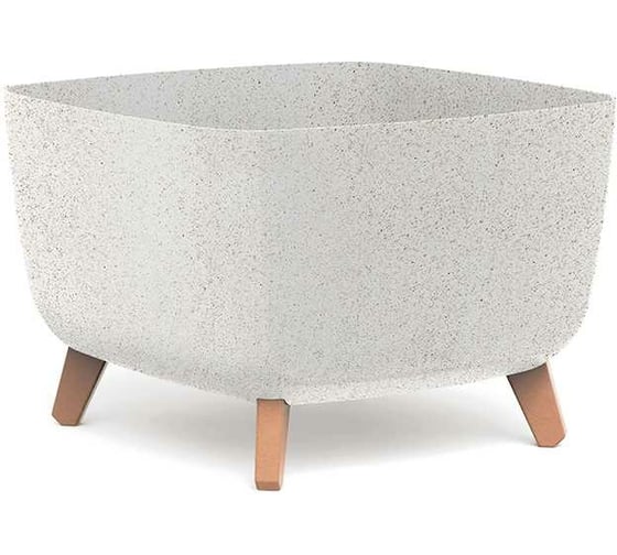 Кашпо на ножках Prosperplast DGQL400WS449W GRACIA SQUARE ECO WOOD 39х39х27 см, белое 067353 1