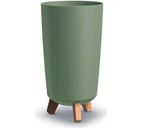 Высокое кашпо на ножках Prosperplast DGTL240 5615C GRACIA TUBUS SLIM диам. 24 см, высота 445 мм, зеленое 067346