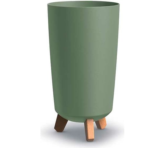 Высокое кашпо на ножках Prosperplast DGTL240 5615C GRACIA TUBUS SLIM диам. 24 см, высота 445 мм, зеленое 067346 1