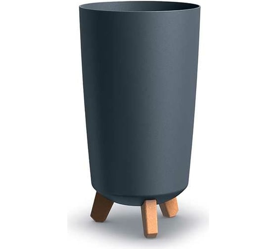 Высокое кашпо на ножках Prosperplast DGTL240S433 GRACIA TUBUS SLIM диам. 24 см, высота 445 мм, антрацит 067348 1
