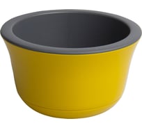 Пластиковый горшок liveingreen ОМЕГА медовый, c белой вкладкой, диам. 20 см, высота 12 см, 2.4 л ОМ20-34