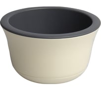 Пластиковый горшок liveingreen ОМЕГА ванильный, c белой вкладкой, диам. 20 см, высота 12 см, 2.4 л ОМ20-31