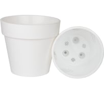 Пластиковый горшок liveingreen Протея 3.7 л, белый, диам. 20 см, высота 18.5 см, с вкладкой ПР20-10