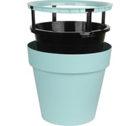 Пластиковый горшок liveingreen ПРОТЕЯ 9 л, мятный, с вкладкой, диам. 27 см, высота 24 см ПР27-14