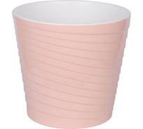 Пластиковый горшок liveingreen Эйс розовый/белый, 5 л, диам. 21 см, высота 19.5 см, с вставкой ЭС21-20