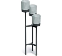 Металлическая подставка с тремя кашпо Prosperplast IKD3H422U BLOOMIE STAND высота 125 см, 4 л, бетон/черный 067327