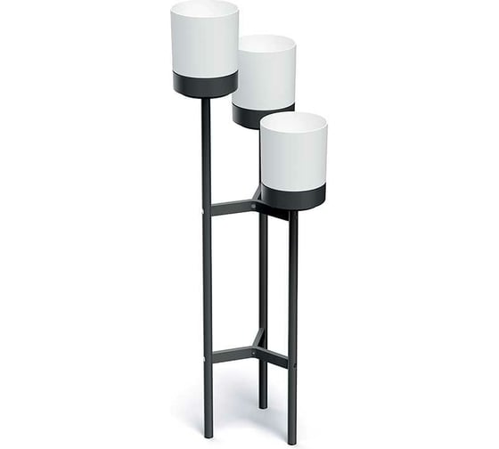 Металлическая подставка с тремя кашпо Prosperplast IKD3HS449 BLOOMIE STAND высота 125 см, 4 л, белый/черный 067322 1