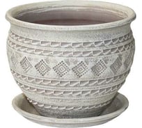 Горшок Сады Аурики 09 112 Кружева капучино, чугунок, диам. 21см, высота 17 см, керамика 067318