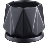 Цветочный горшок Liberty Jones Rhombus, 12.5 см, матовый черный LJ_RH_FP_BLK12.5