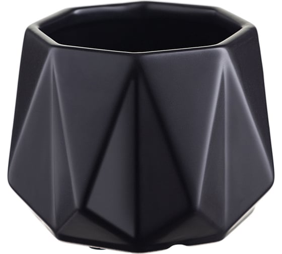 Цветочный горшок Liberty Jones Rhombus, 12.5 см, матовый черный LJ_RH_FP_BLK12.5
