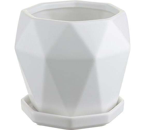 Цветочный горшок Liberty Jones Rhombus, 13.5 см, матовый белый LJ_RH_FP_WH13.5 1