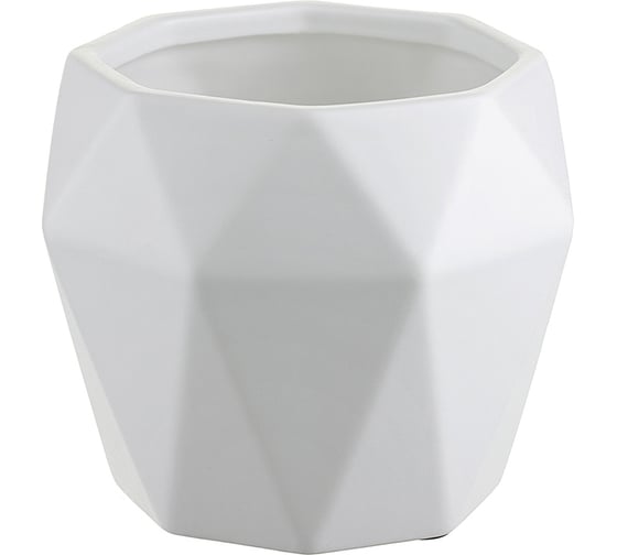 Цветочный горшок Liberty Jones Rhombus, 13.5 см, матовый белый LJ_RH_FP_WH13.5