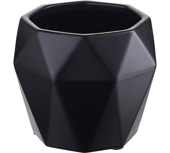 Цветочный горшок Liberty Jones Rhombus, 13.5 см, матовый черный LJ_RH_FP_BLK13.5