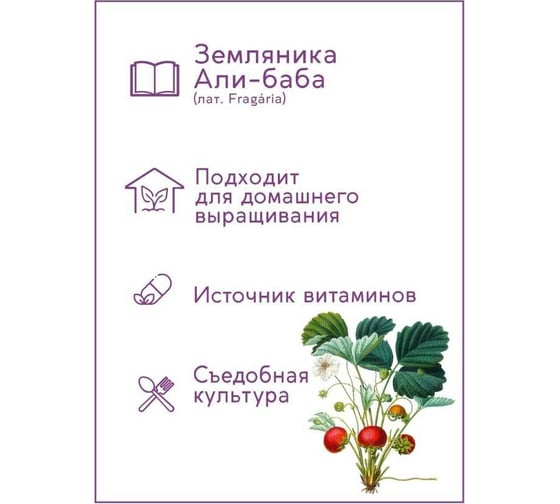 Набор для выращивания растений Тысяча Листьев Земляника Али-Баба tl-004