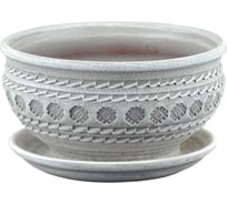 Горшок Сады Аурики 08-112 Кружева капучино, керамика, миска, диаметр 19 см, высота 10 см 067580