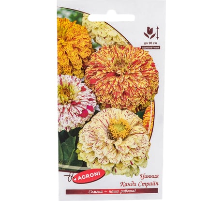 Семена Агрони Цинния изящная Канди страйп микс 0.3 г 8153