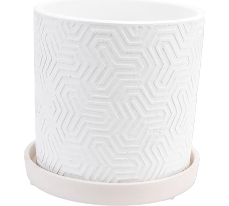Горшок ООО КОМПОЗИТ Тринити белый цилиндр №2. КБ-Ц2-249-03