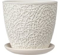 Горшок ООО КОМПОЗИТ Паутинка белый бутон №3. КБ-Б3-178-03