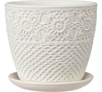 Горшок ООО КОМПОЗИТ Макраме белый бутон №3. КБ-Б3-180-03
