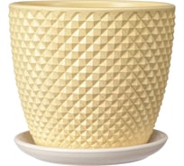 Горшок ООО КОМПОЗИТ Грань желтый бутон №3. КБ-Б3-217-02