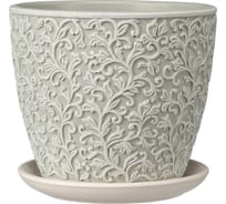 Горшок ООО КОМПОЗИТ Орнамент светло-серый бутон №3. КБ-Б3-156-46
