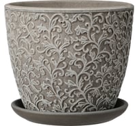 Горшок ООО КОМПОЗИТ Орнамент темно-серый бутон №2. КБ-Б2-156-72