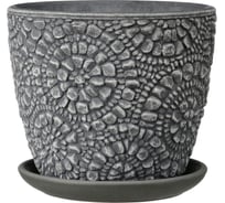 Горшок ООО КОМПОЗИТ Камешки серый бутон №3. КБ-Б3-222-22
