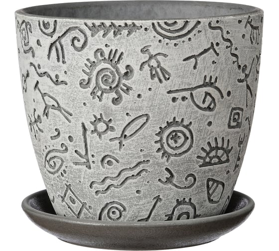 Горшок ООО КОМПОЗИТ Знаки серый бутон №2. КБ-Б2-260-22 1