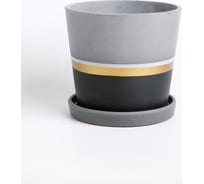 Горшок ООО КОМПОЗИТ Лувр черный конус №4. КБ-К4-164-15