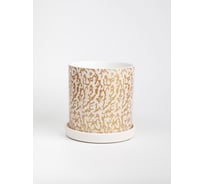 Горшок ООО КОМПОЗИТ Шарм белый бронза цилиндр №2. КБ-Ц2-252-0320