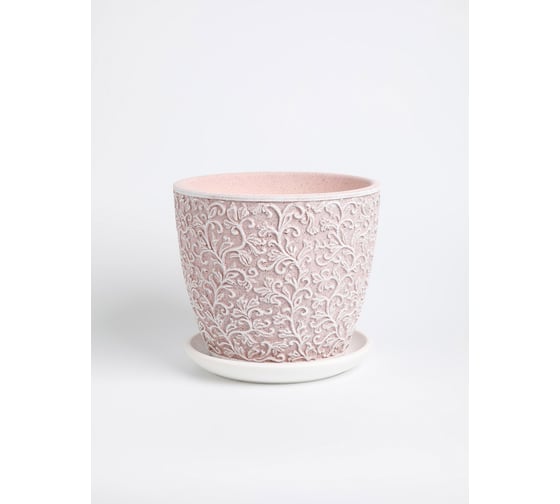 Горшок ООО КОМПОЗИТ Орнамент розовый бутон №2. КБ-Б2-156-09 1