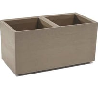 Квадратное кашпо на колесах с дренажно-сливной системой LAMELA Sp.z o. 892 KARO ECO coffee 80х40х39.4 см, 72 л, кофе latte 067478