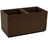 Квадратное кашпо на колесах с дренажно-сливной системой LAMELA Sp.z o. 892 KARO ECO coffee 80х40х39.4 см, 72 л, кофе espresso 067479