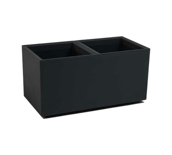 Квадратное кашпо на колесах с дренажно-сливной системой LAMELA Sp.z o. 936 KARO ECO recycled 80х40х39.4 см, 72 л, черное 067475