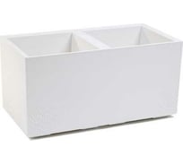 Квадратное кашпо на колесах с дренажно-сливной системой LAMELA Sp.z o. 936 KARO ECO recycled 80х40х39.4 см, 72 л, белое 067476