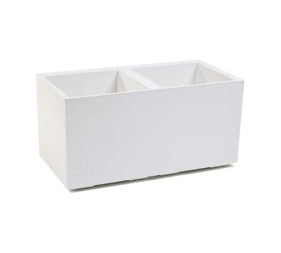 Квадратное кашпо на колесах с дренажно-сливной системой LAMELA Sp.z o. 936 KARO ECO recycled 80х40х39.4 см, 72 л, белое 067476 1